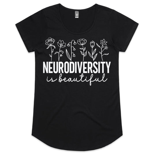 Neurodiversity Is Beautiful White - Womens Scoop Neck T-Shirt