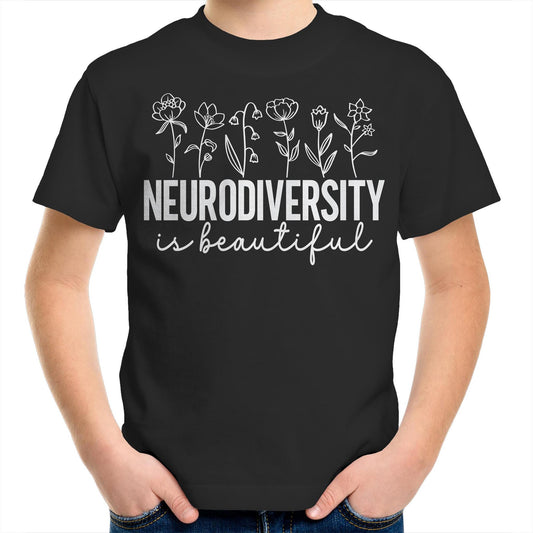 Neurodiversity Is Beautiful White Kids Youth T-Shirt